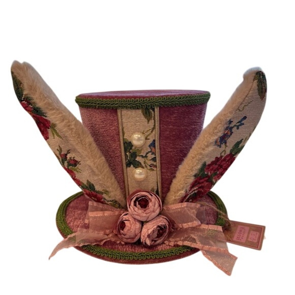 Victorian Bunny Tophat Mad Hatter Easter Decor‎ NWT